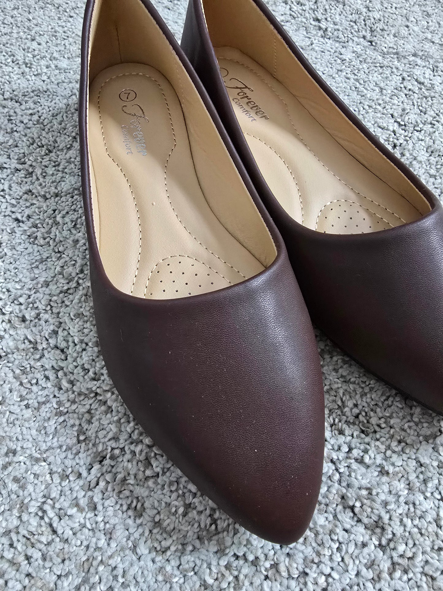 SHOE-26 - Pointed Toe Flats (ALICIA-32) (BROWN)