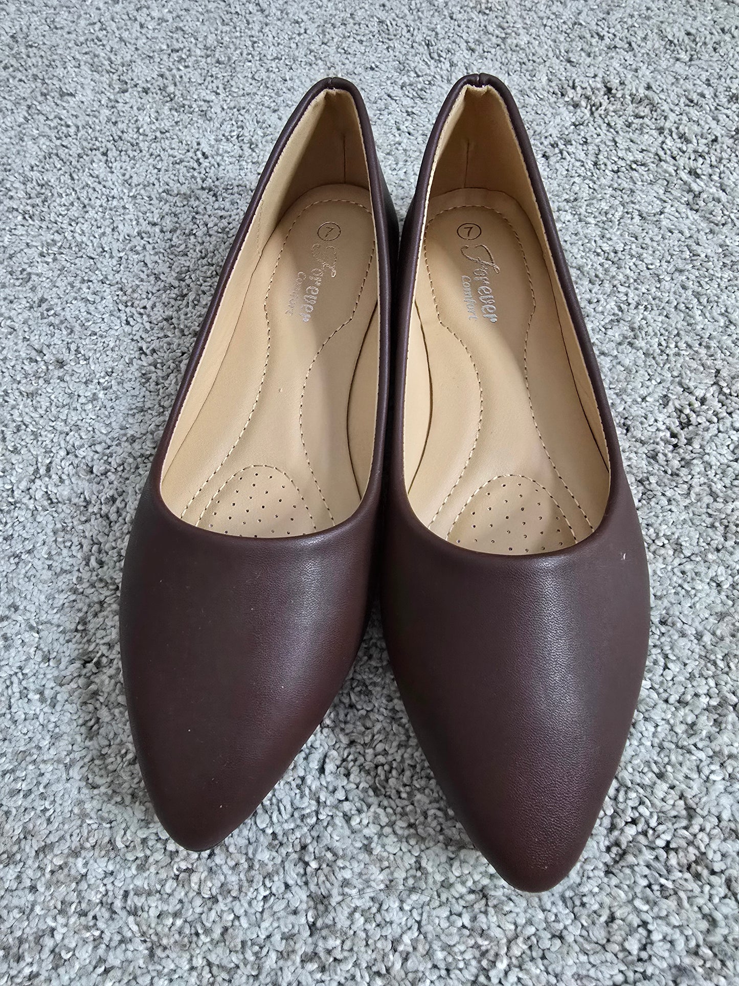 SHOE-26 - Pointed Toe Flats (ALICIA-32) (BROWN)