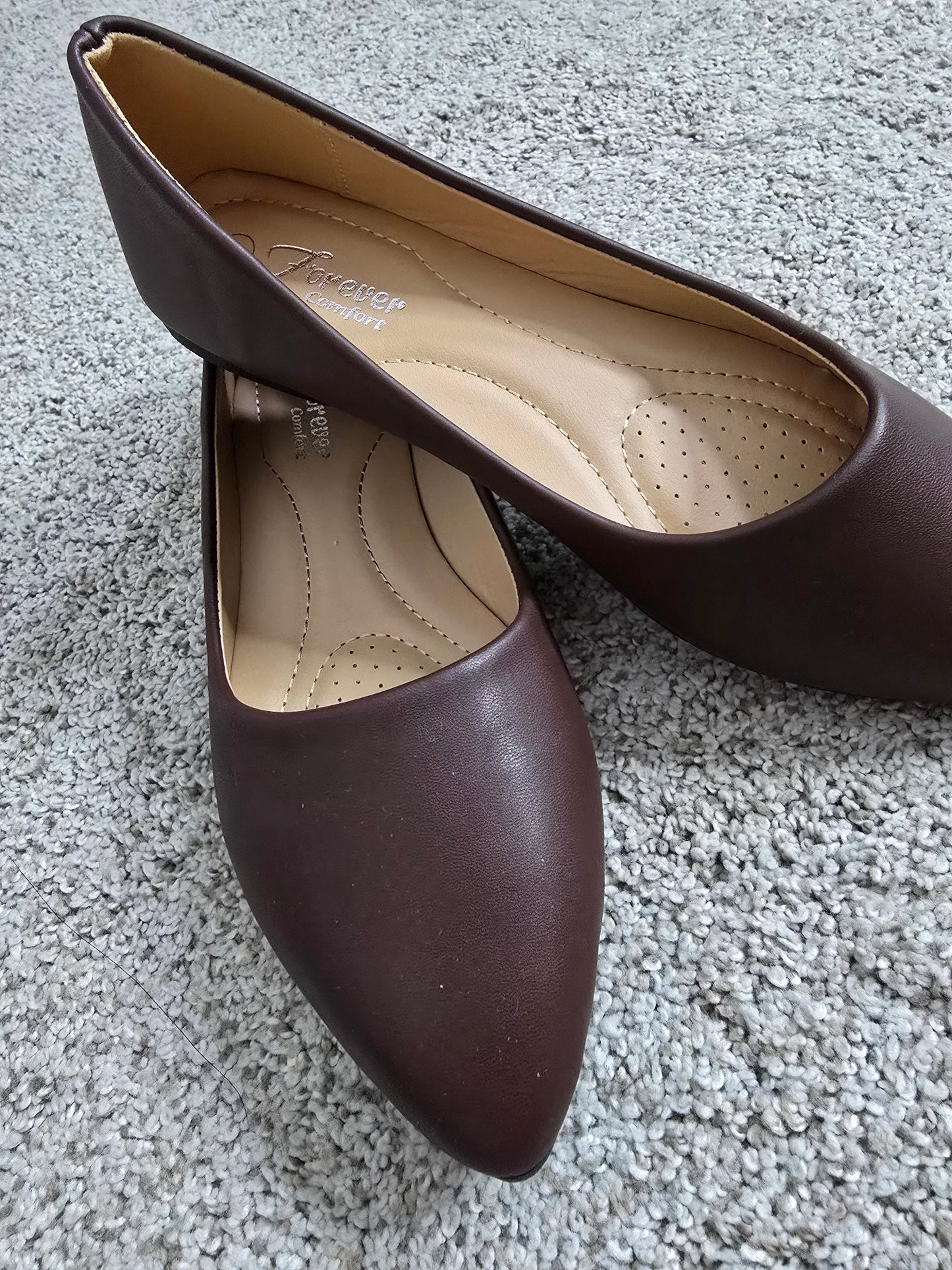 SHOE-26 - Pointed Toe Flats (ALICIA-32) (BROWN)