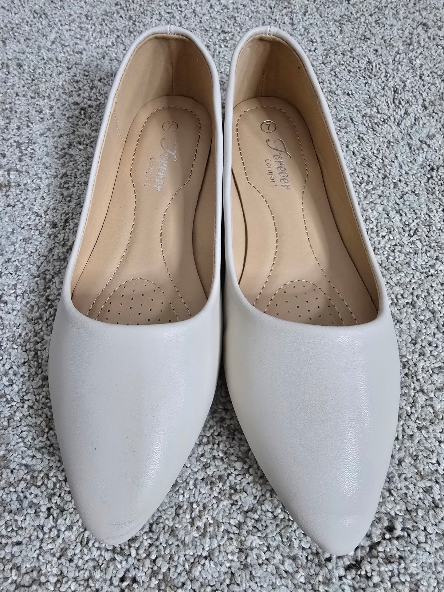 SHOE-26 - Pointed Toe Flats (ALICIA-32) (BEIGE)