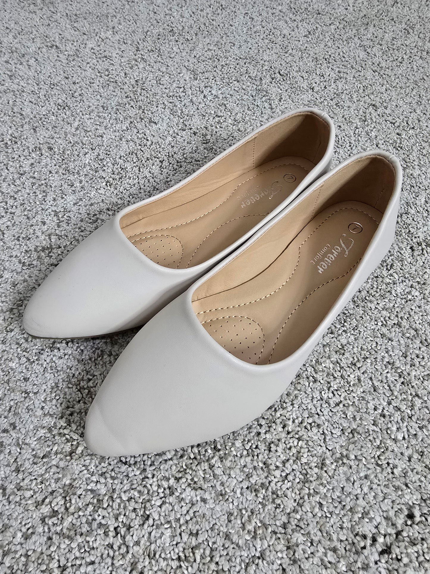 SHOE-26 - Pointed Toe Flats (ALICIA-32) (BEIGE)