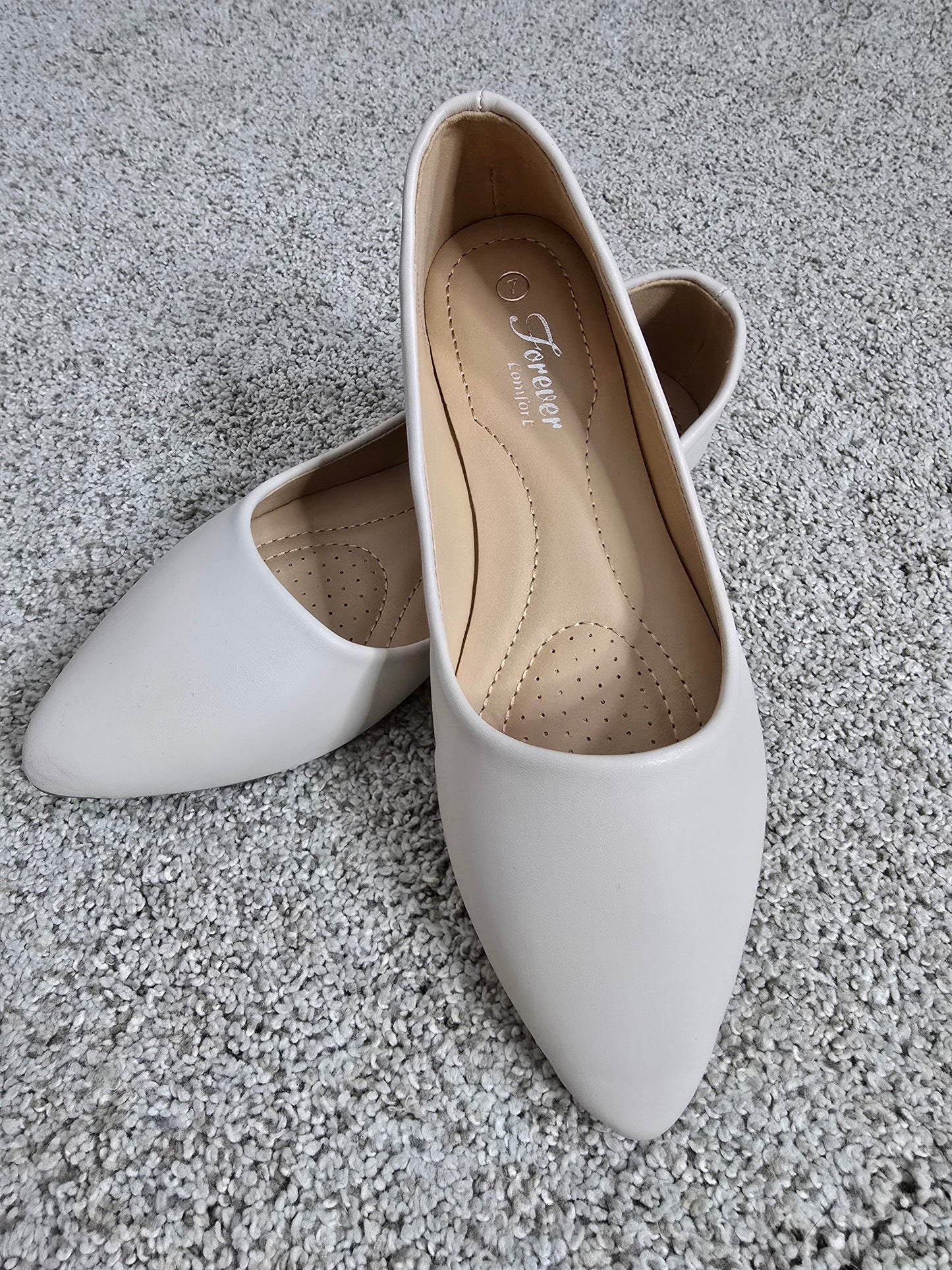 SHOE-26 - Pointed Toe Flats (ALICIA-32) (BEIGE)