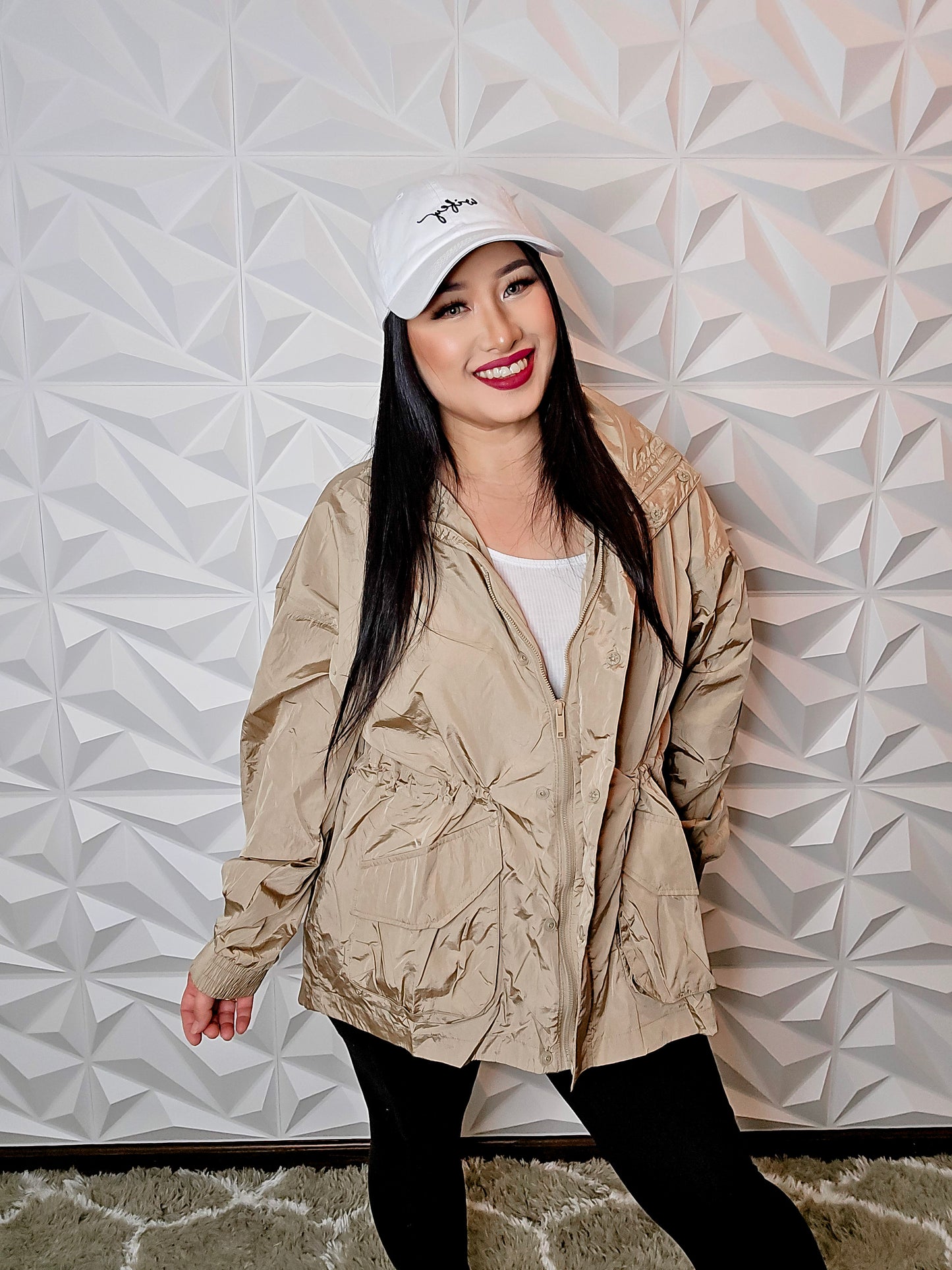 J145 - Parachute Long Sleeve Windbreaker Jacket (CAMEL)