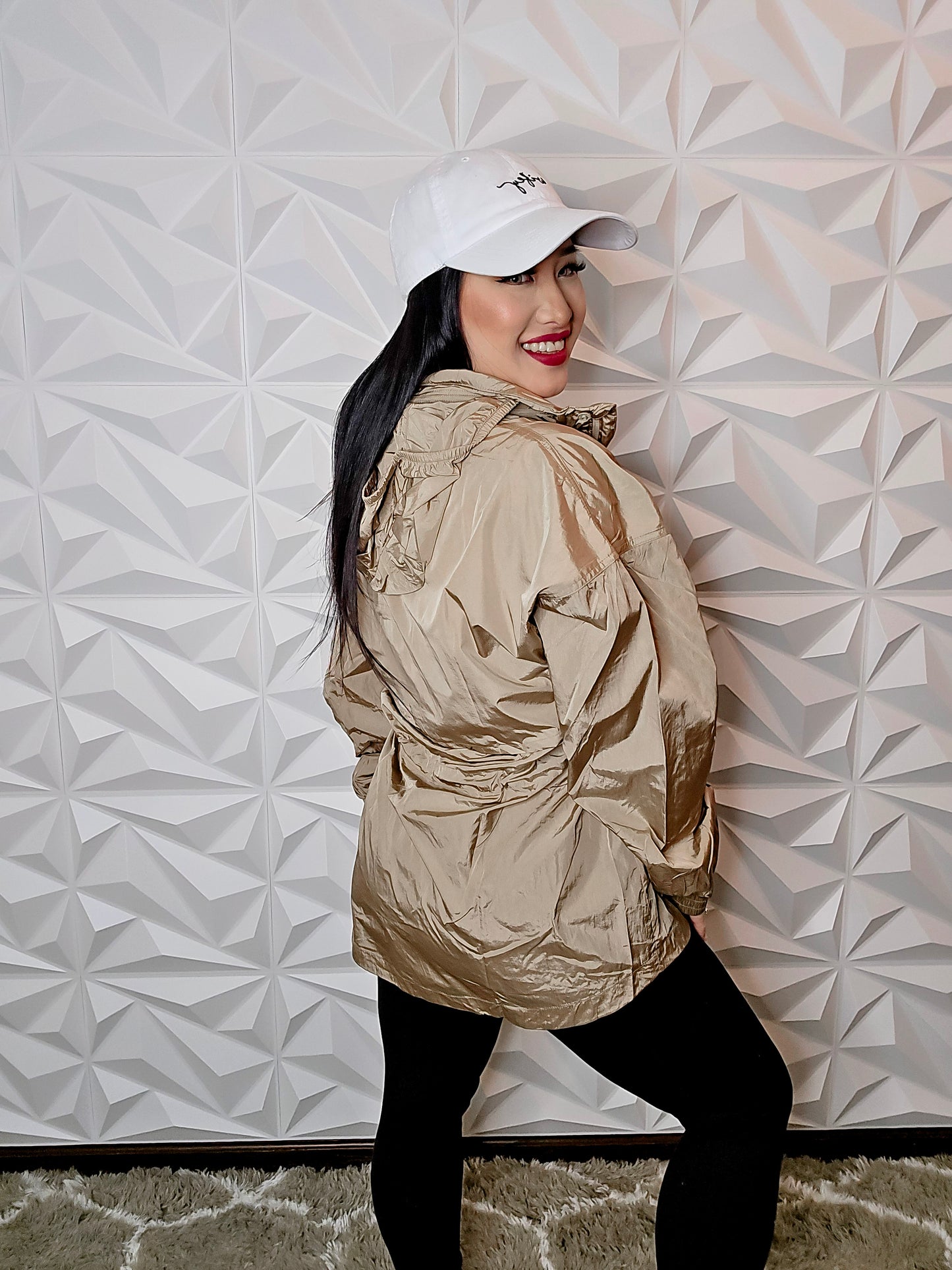 J145 - Parachute Long Sleeve Windbreaker Jacket (CAMEL)