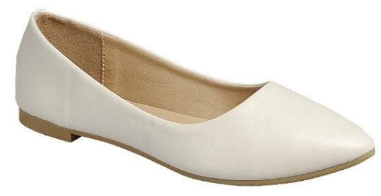 SHOE-26 - Pointed Toe Flats (ALICIA-32) (BEIGE)