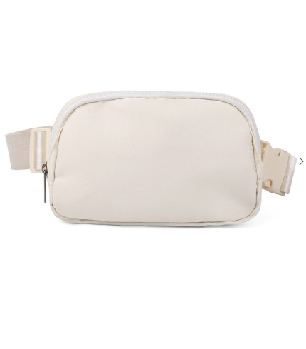 A54 - Nylon Multi Pocket Crossbody Fanny Belt Bag (IVORY)